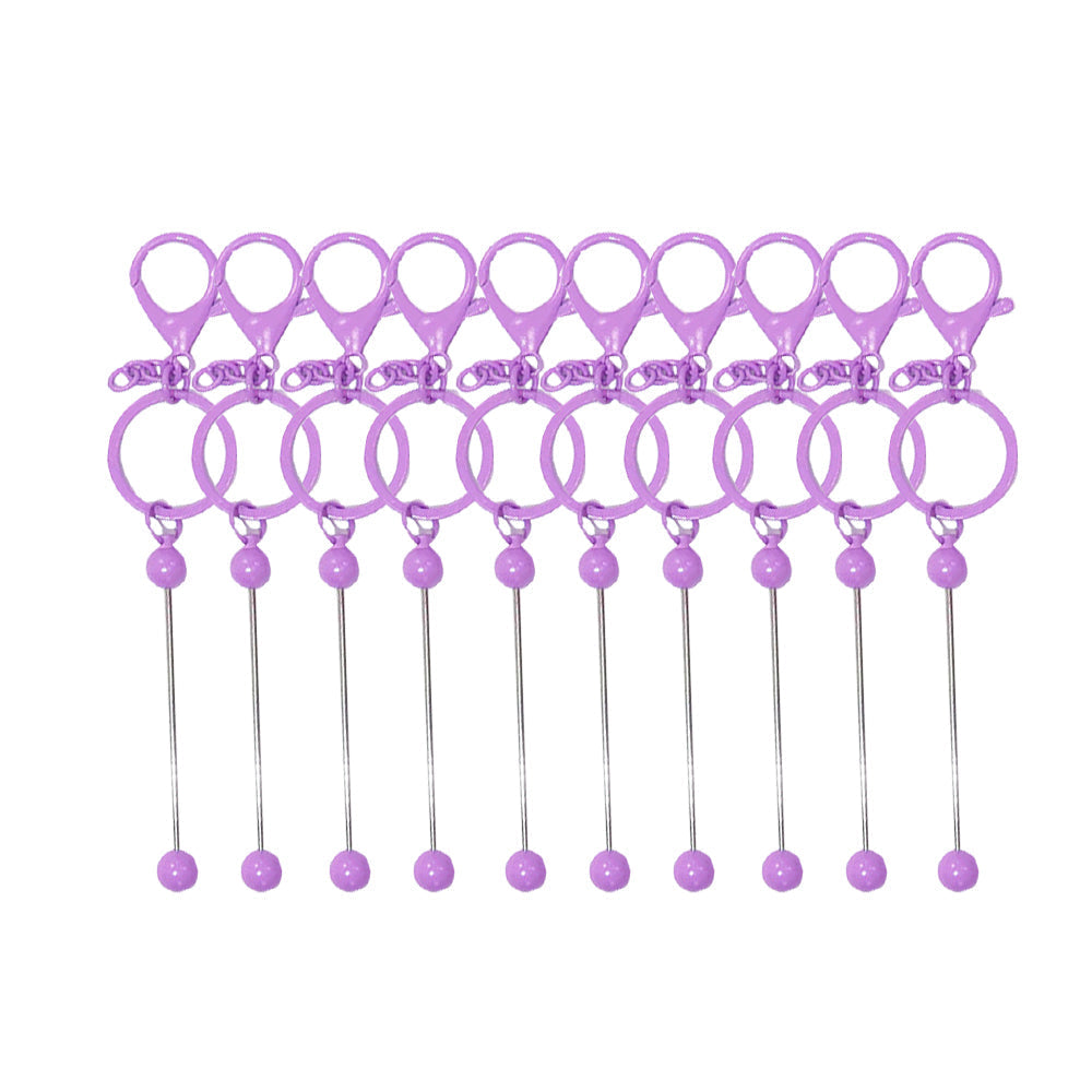 Wholesale Beadable Bar 10pcs Colorful DIY Metal Keychains